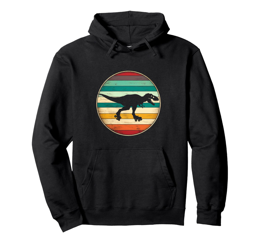 Skating Dinosaur Hoodie - Minimalist Print for Adults - T-Shirt, Sweatshirt, Hoodie