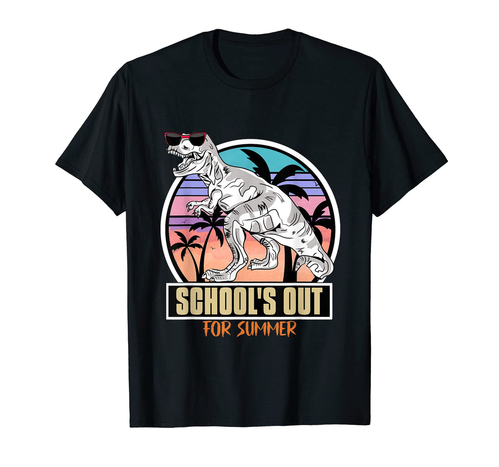 Schools Out Summer Dinosaur Sunset T-Shirt - Aesthetic Graphic Men Women - T-Shirt, Sweatshirt, Hoodie