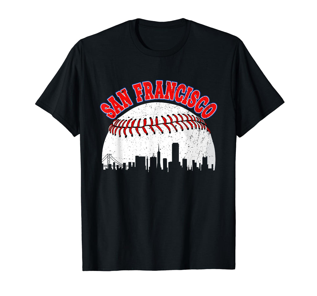 Distressed Baseball San Francisco T-Shirt - Novelty Apparel Men Women - T-Shirt, Sweatshirt, Hoodie