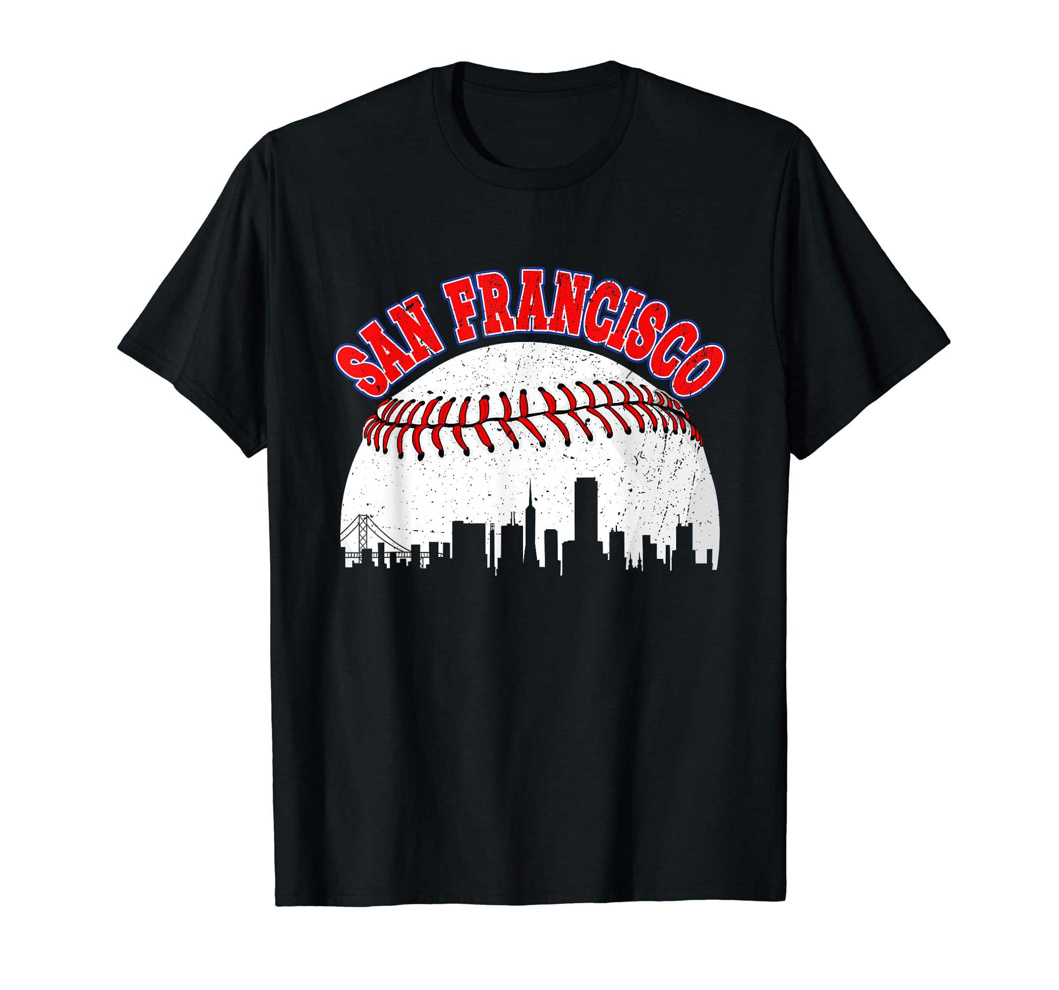 Distressed Baseball San Francisco T-Shirt - Novelty Apparel Men Women - T-Shirt, Sweatshirt, Hoodie