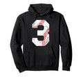 Baseball 3 Jersey Number Hoodie - Fun Novelty Design Men Women - T-Shirt, Sweatshirt, Hoodie
