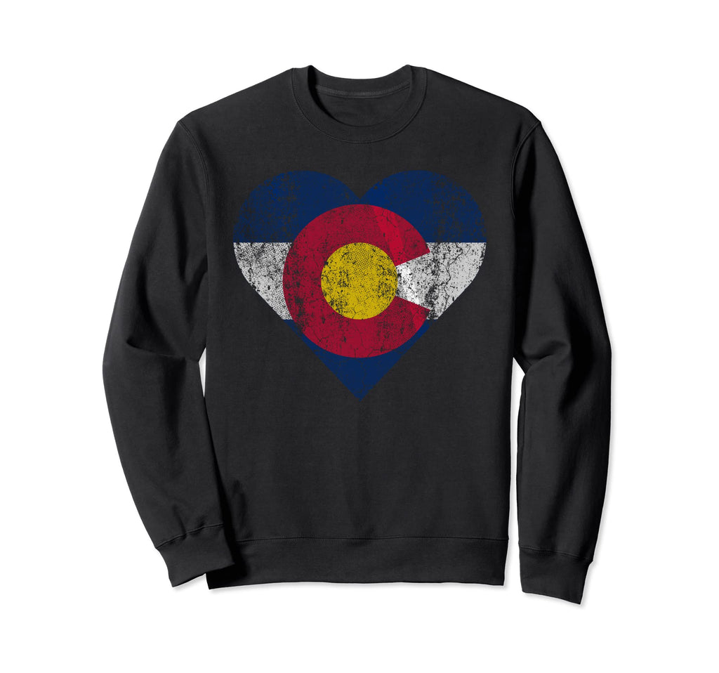 Colorado Flag Heart Distressed Wife Sweatshirt - Aesthetic Graphic Unisex - T-Shirt, Sweatshirt, Hoodie
