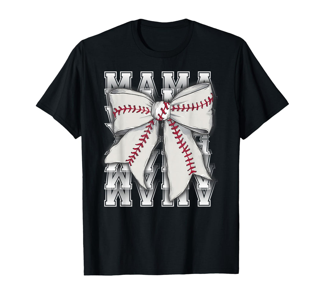 Mama Coquette Bow Womens Baseball Mom T-Shirt - Minimalist Print Men Women - T-Shirt, Sweatshirt, Hoodie