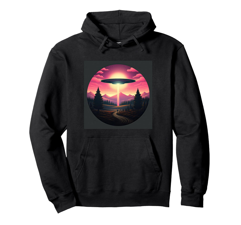 Alien Abduction Alien Vaporwave Ufo Hoodie - Novelty Apparel Unisex - T-Shirt, Sweatshirt, Hoodie