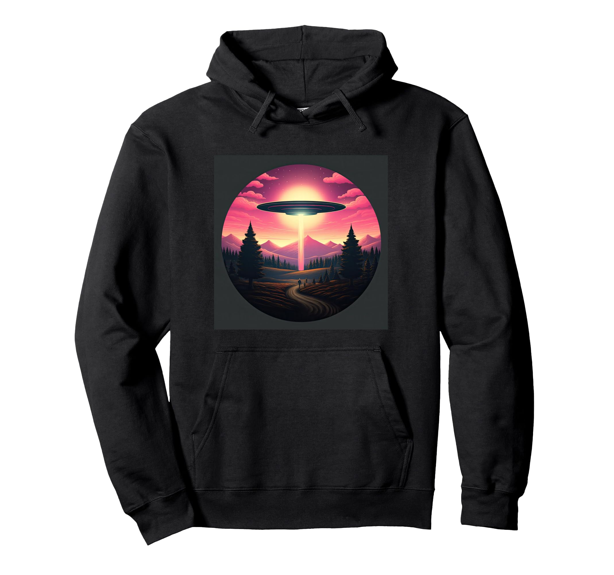 Alien Abduction Alien Vaporwave Ufo Hoodie - Novelty Apparel Unisex - T-Shirt, Sweatshirt, Hoodie