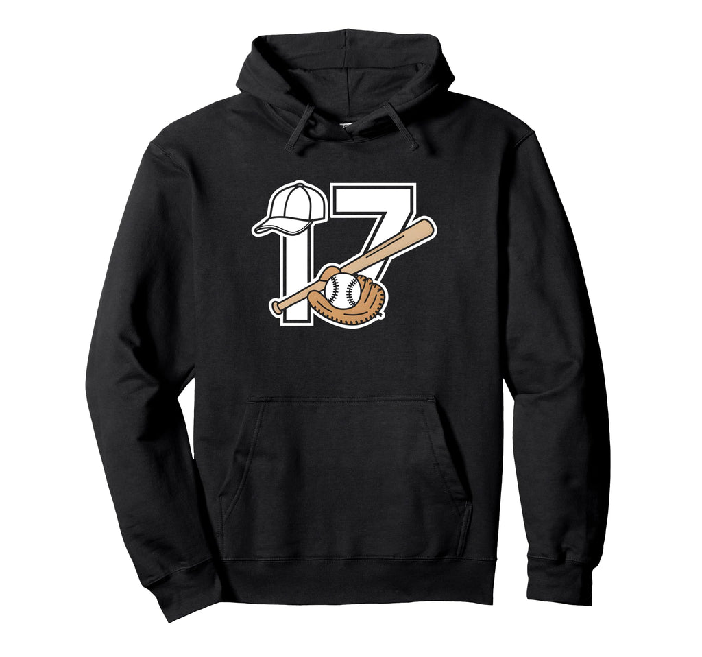 17Th Birthday Baseball 17 Year Old Hoodie - Fun Novelty Design for Adults - T-Shirt, Sweatshirt, Hoodie