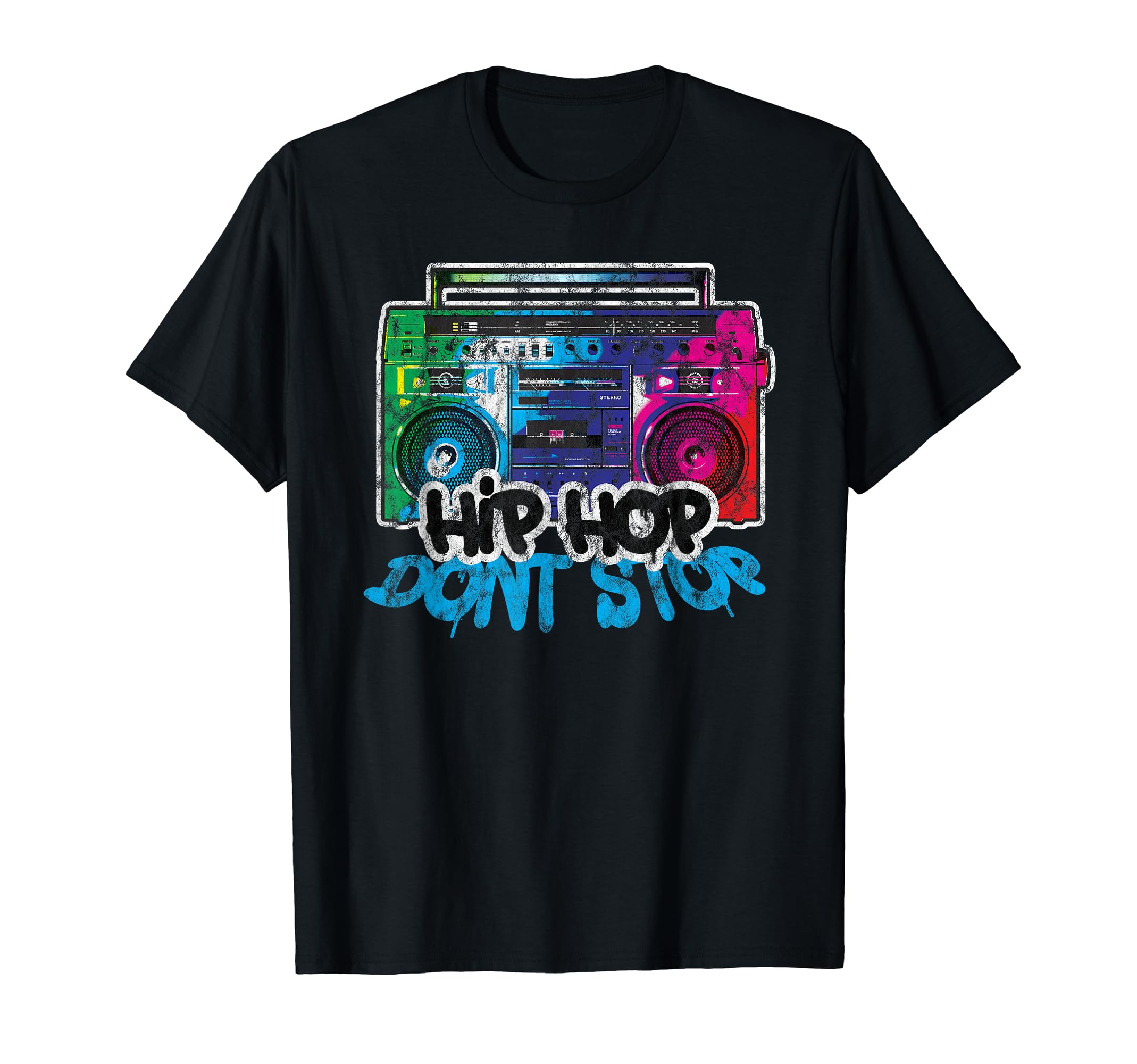 Hip Hop Dont Stop Old School Boombox T-Shirt - Aesthetic Graphic Unisex - T-Shirt, Sweatshirt, Hoodie