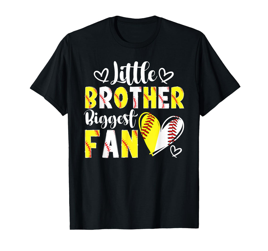 Little Brother Biggest Fan Baseball T-Shirt - Custom Art Print Unisex - T-Shirt, Sweatshirt, Hoodie