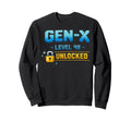 Gen X Level 48 Unlocked Gamer Sweatshirt - Unique Graphic Men Women - T-Shirt, Sweatshirt, Hoodie