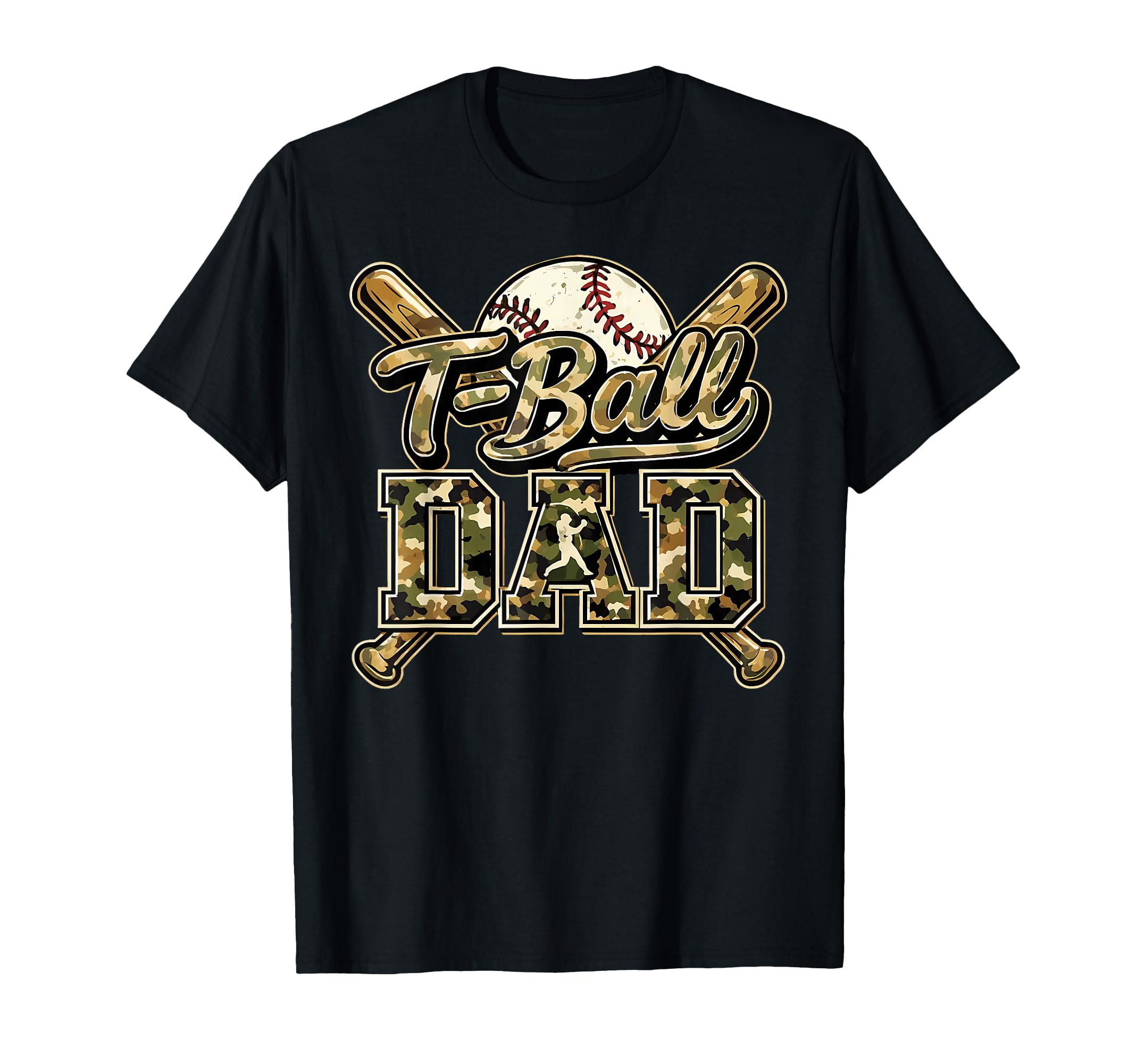 T Ball Dad Family Camo Game Day T-Shirt - Minimalist Print Men Women - T-Shirt, Sweatshirt, Hoodie