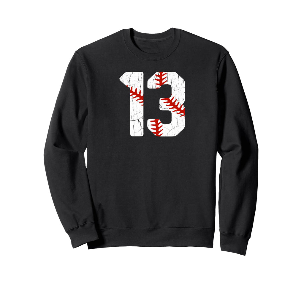 Baseball Player Jersey Number 13 Sweatshirt - Fun Novelty Design Men Women - T-Shirt, Sweatshirt, Hoodie