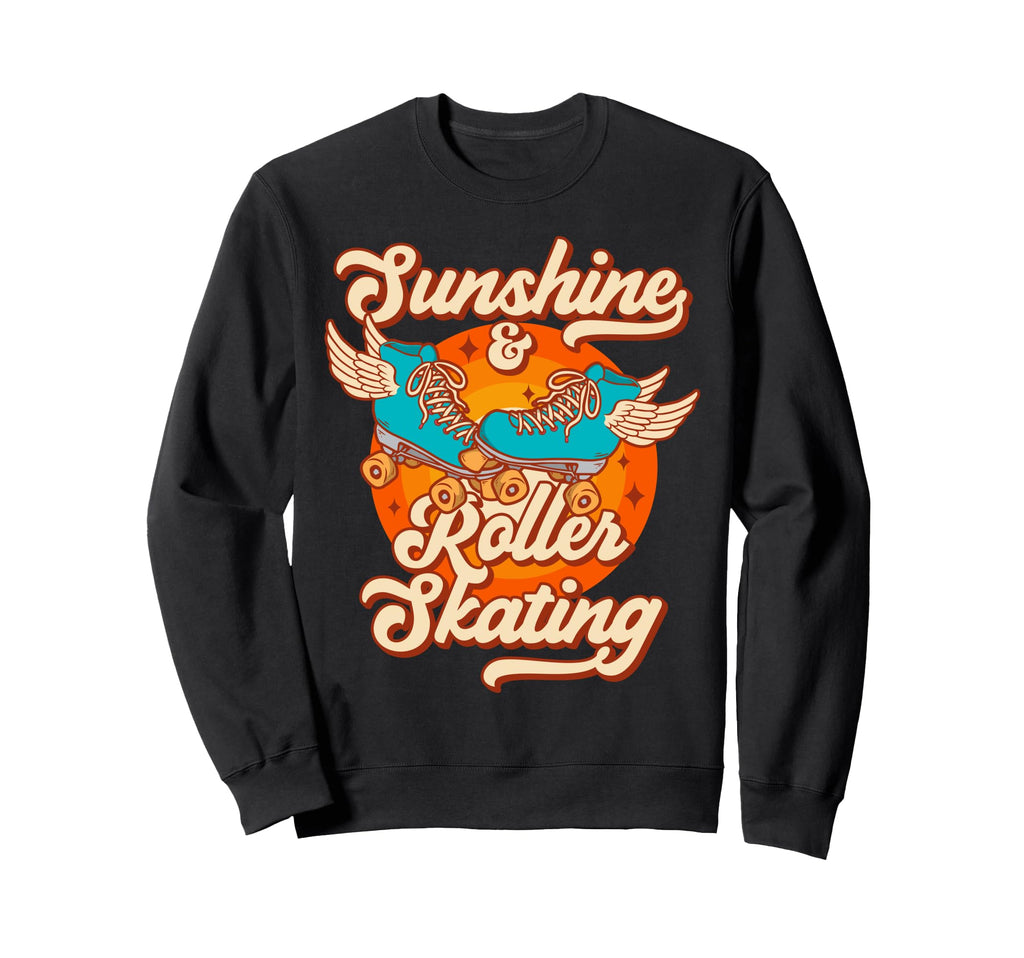 Roller Skating Skate 1970S Sunshine Sweatshirt - Streetwear Style Unisex - T-Shirt, Sweatshirt, Hoodie