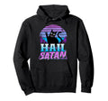 Hail Satan Retrowave Cat Pastel Goth Hoodie - Custom Art Print for Adults - T-Shirt, Sweatshirt, Hoodie