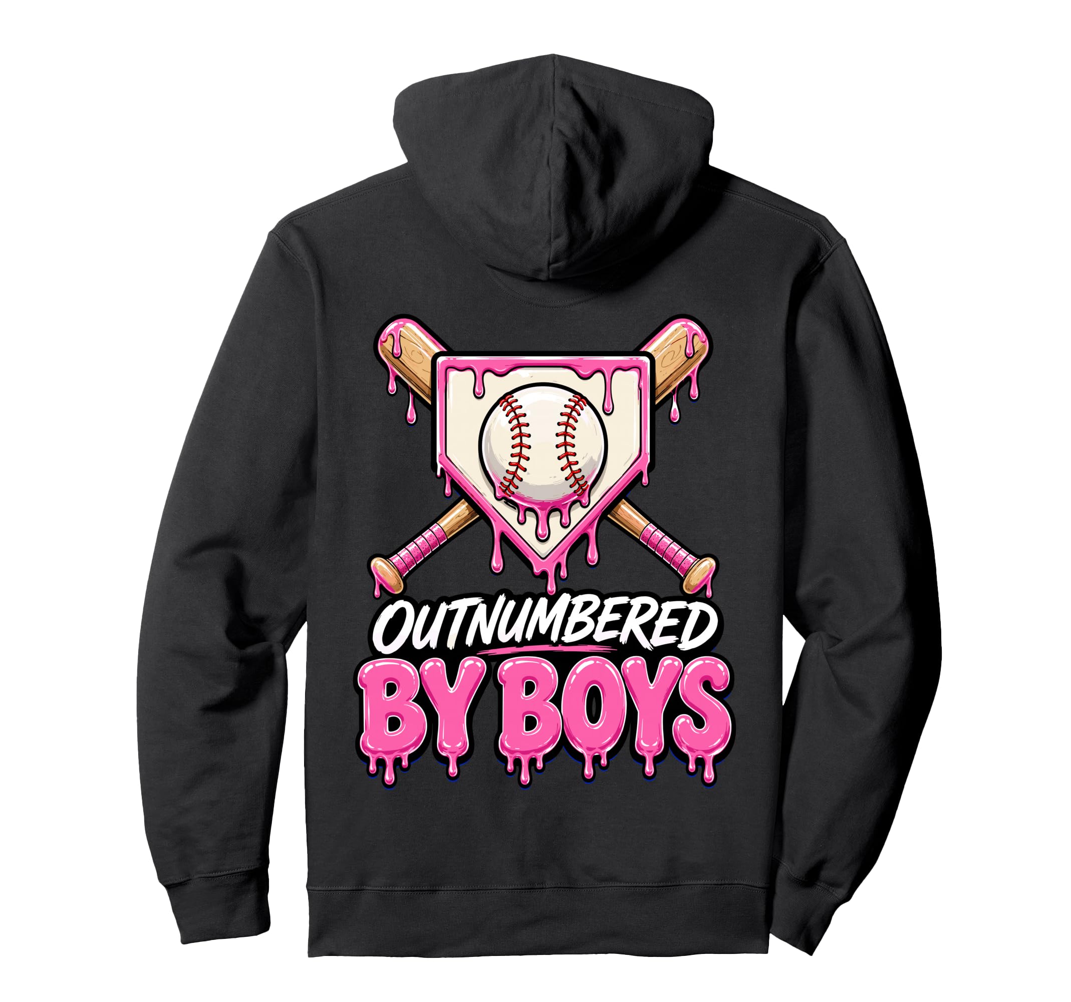 Baseball Mom Funny Outnumbered Drip Hoodie - Custom Art Print Men Women - T-Shirt, Sweatshirt, Hoodie