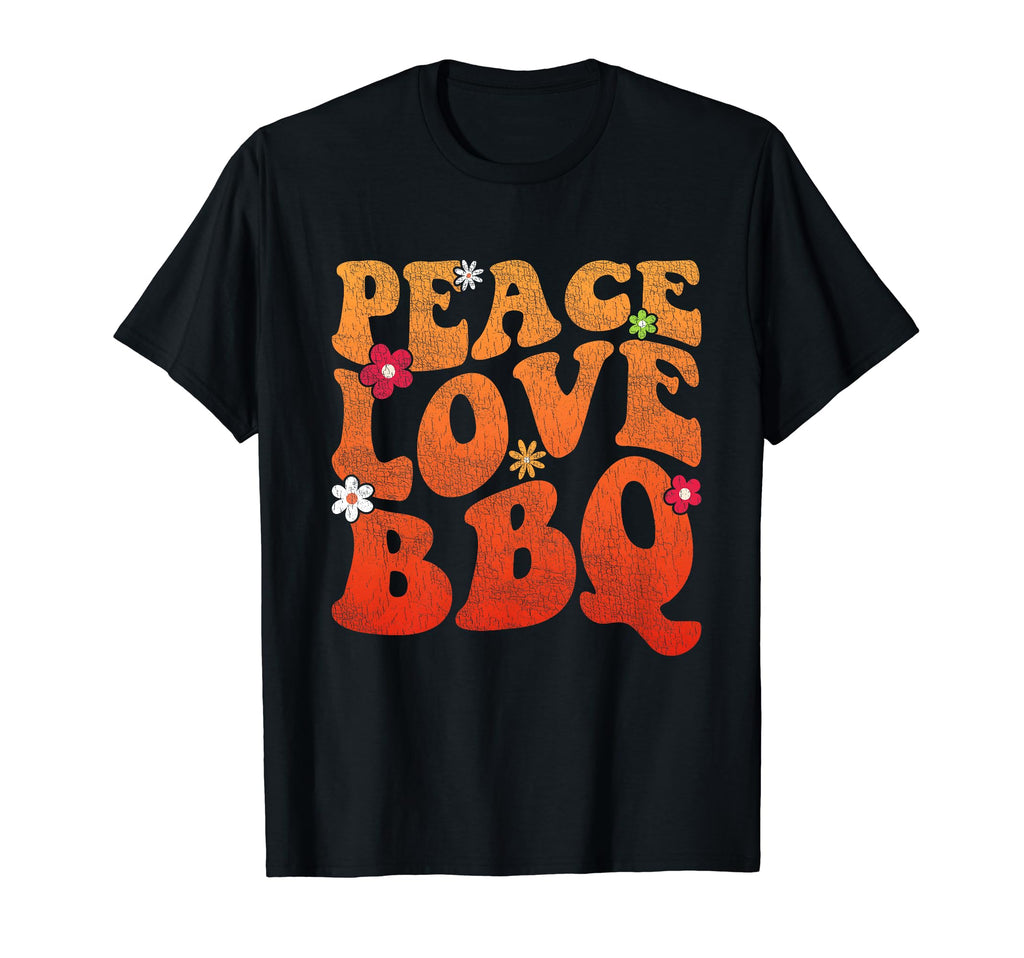 Peace Love Bbq Grillmaster Grilling Bbq T-Shirt - Trendy Graphic Men Women - T-Shirt, Sweatshirt, Hoodie