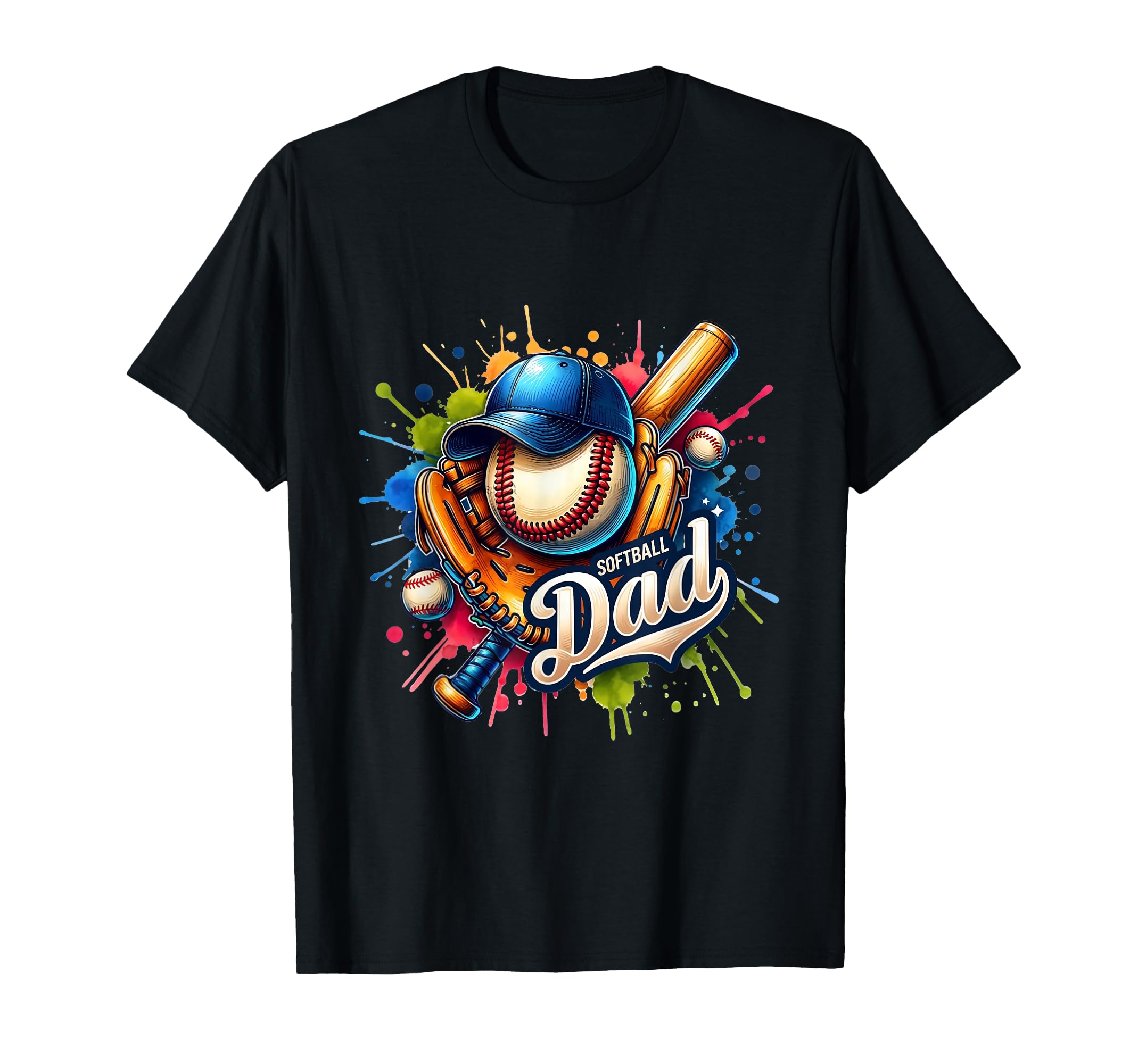 Ice Cream Drip Softball Dad Game Day T-Shirt - Unique Graphic for Adults - T-Shirt, Sweatshirt, Hoodie