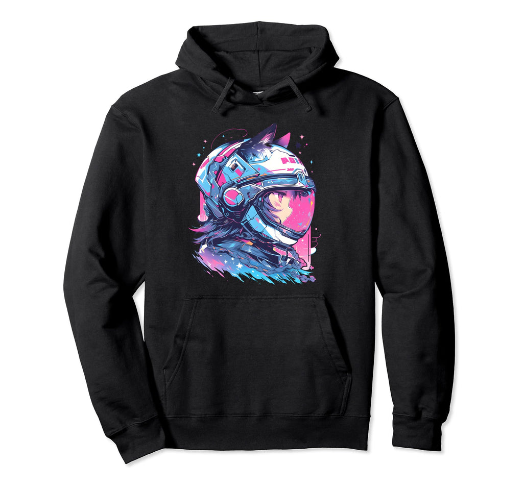 80S 90S Aesthetic Vaporwave Space Cat Hoodie - Trendy Graphic for Adults - T-Shirt, Sweatshirt, Hoodie