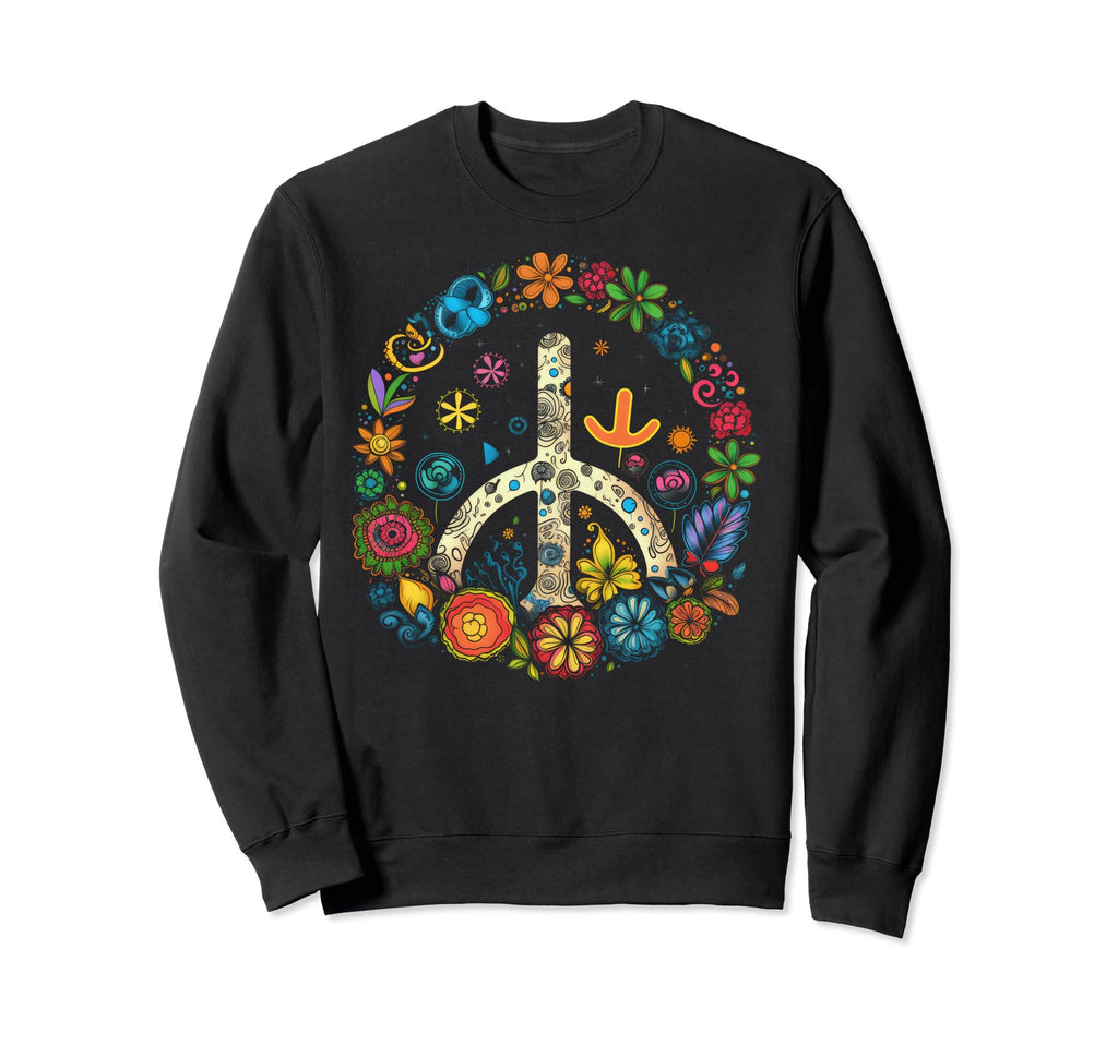 Peace Sign 60S 70S Hippie Boho Sweatshirt - Streetwear Style Unisex - T-Shirt, Sweatshirt, Hoodie