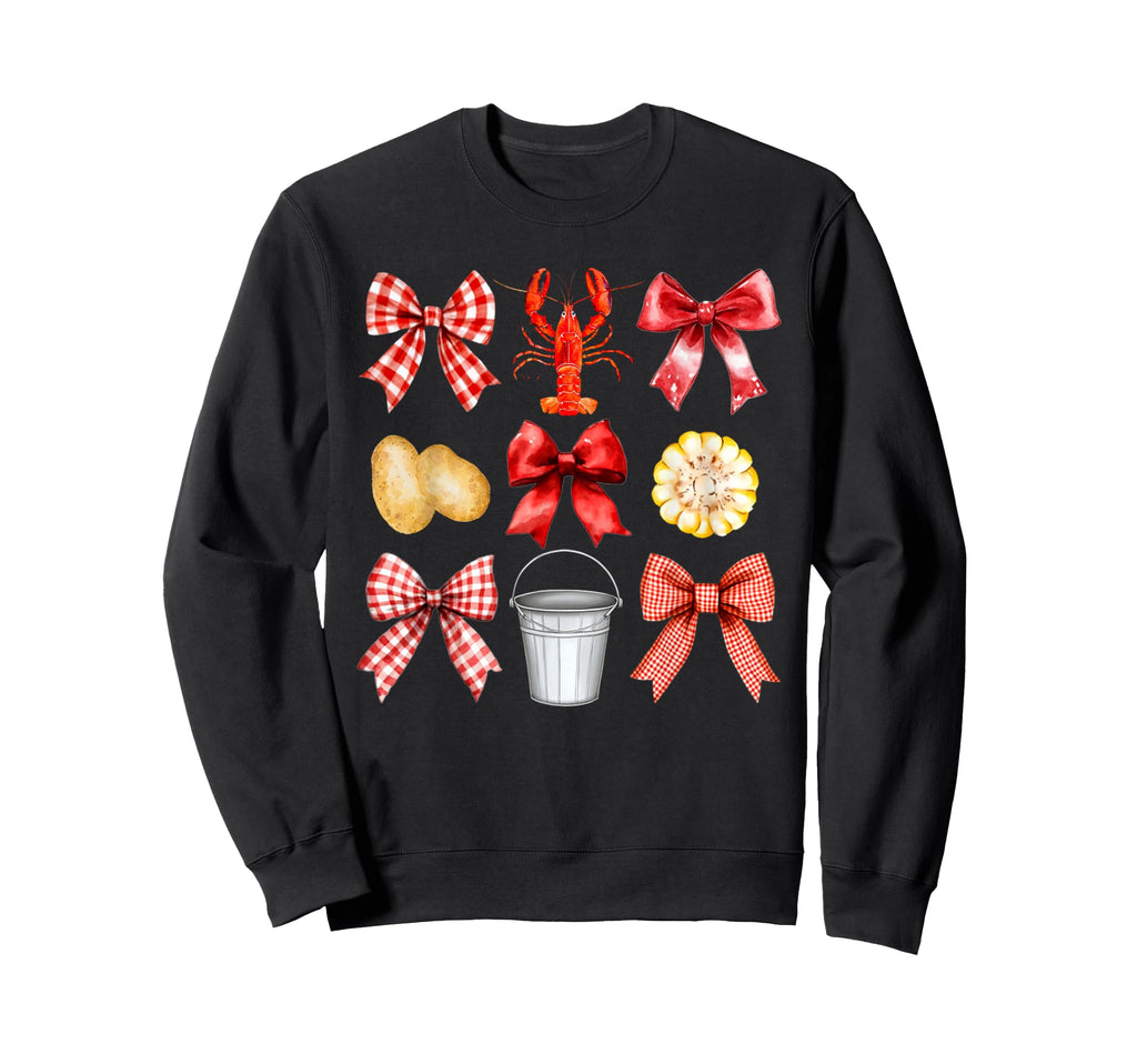 Funny Bow Coquette Crawfish Boil Sweatshirt - Novelty Apparel for Adults - T-Shirt, Sweatshirt, Hoodie