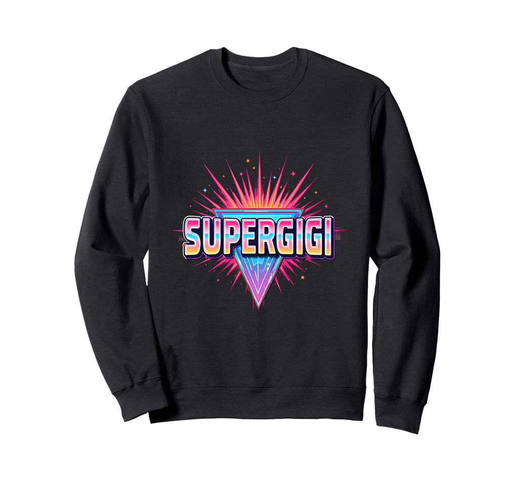 Super Gigi Neon Synthwave Sweatshirt - Streetwear Style Men Women - T-Shirt, Sweatshirt, Hoodie