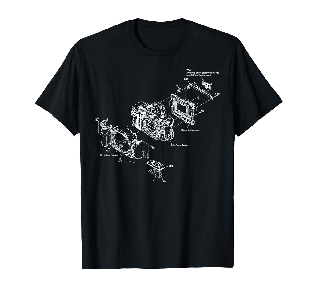 Blueprint Photography Camera Chart T-Shirt - Aesthetic Graphic for Adults - T-Shirt, Sweatshirt, Hoodie