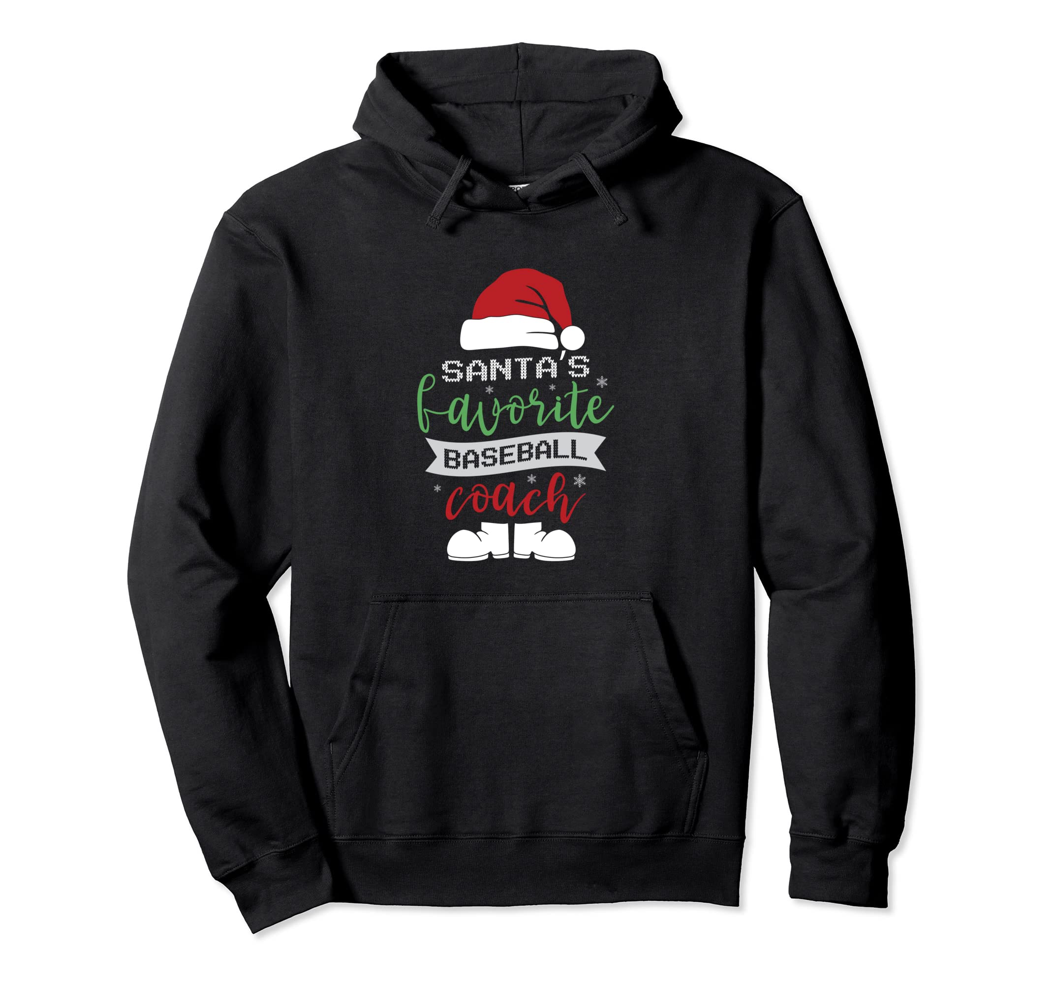 Santas Baseball Coach Holiday Season Hoodie - Unique Graphic Men Women - T-Shirt, Sweatshirt, Hoodie