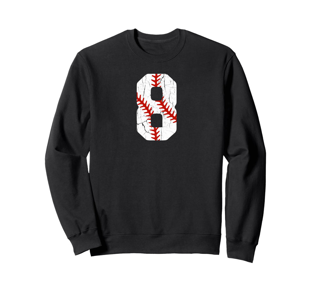 Baseball Player Jersey Number 8 8 Sweatshirt - Novelty Apparel Unisex - T-Shirt, Sweatshirt, Hoodie