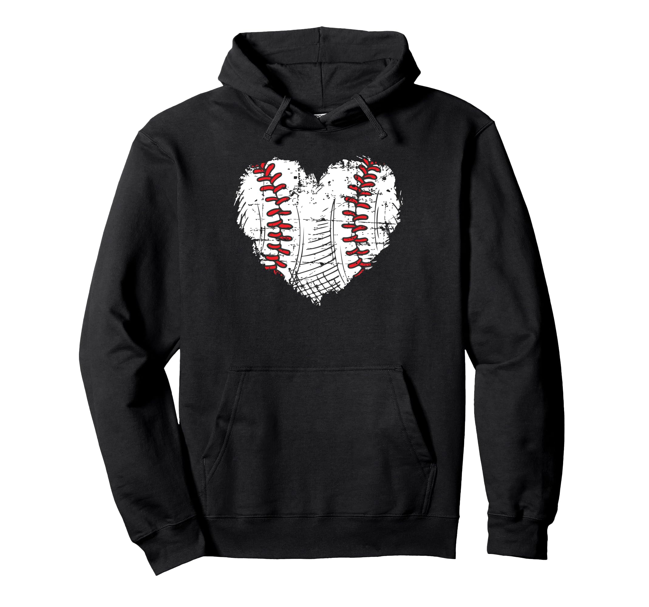 Grunge Heart Baseball Stitching Love Hoodie - Streetwear Style Unisex - T-Shirt, Sweatshirt, Hoodie