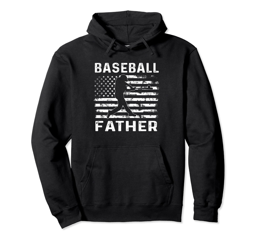 Baseball Father Dad Usa Flag 4Th July Hoodie - Graphic Print Unisex - T-Shirt, Sweatshirt, Hoodie