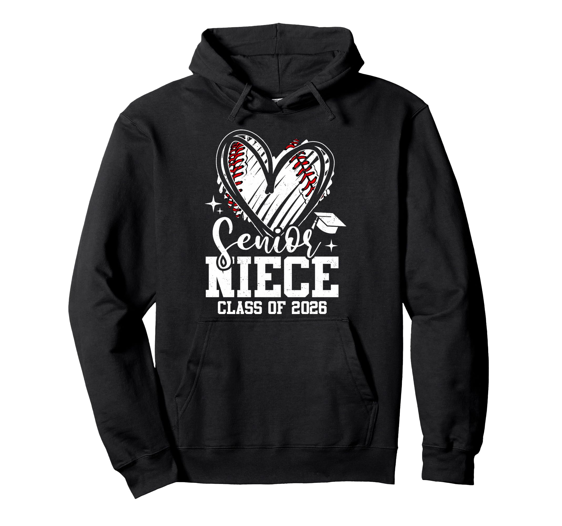 Senior Niece Class 2026 Baseball Hoodie - Novelty Apparel Unisex - T-Shirt, Sweatshirt, Hoodie