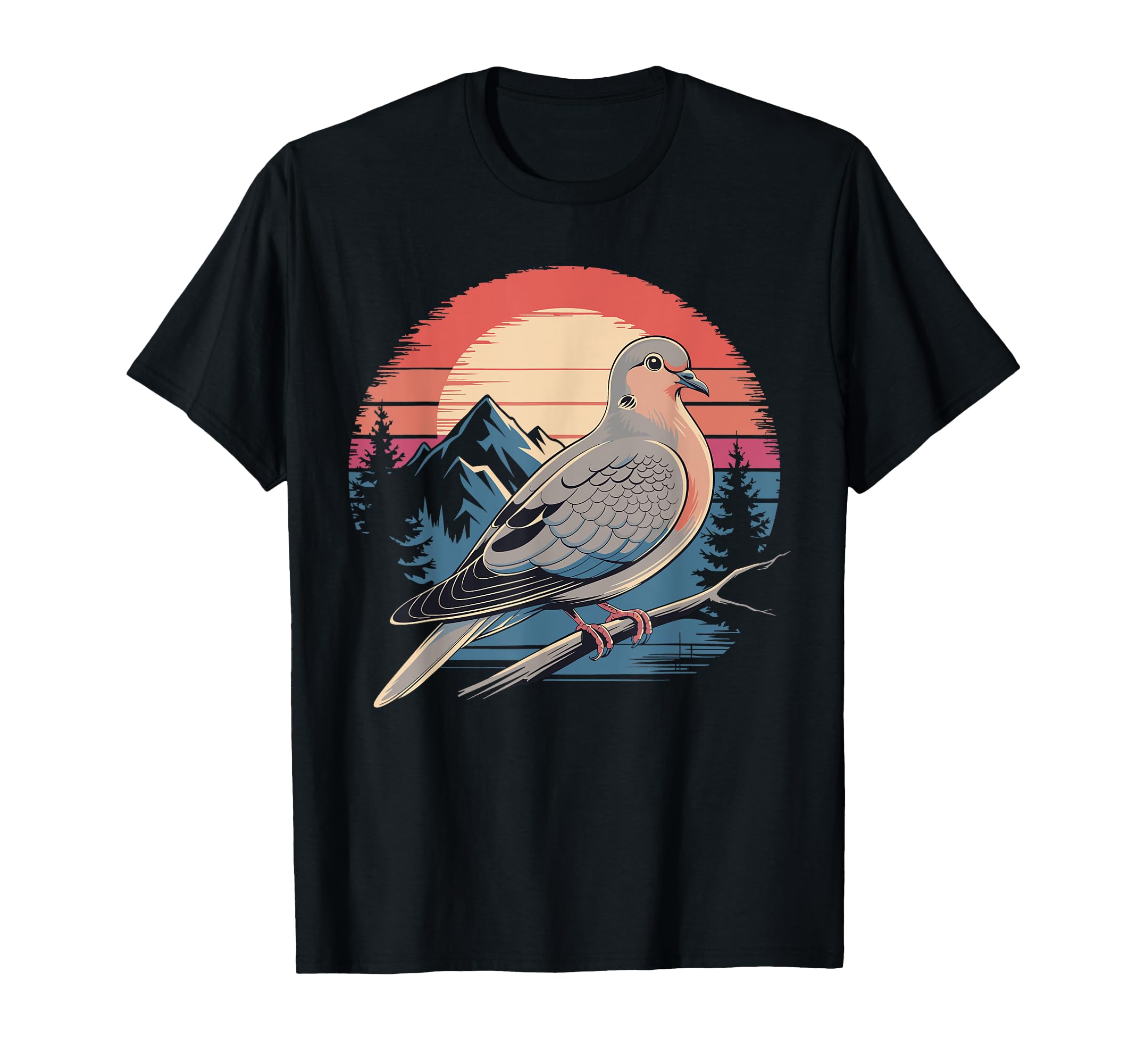 Mourning Dove Bird Lover Sunset Bird T-Shirt - Minimalist Print for Adults - T-Shirt, Sweatshirt, Hoodie