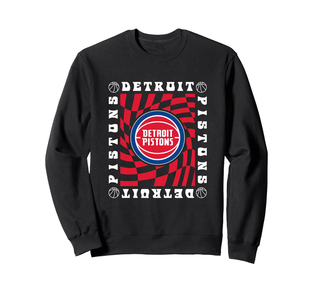 Nba Detroit Pistons Checkerboard Wave Sweatshirt - Custom Art Print Unisex - T-Shirt, Sweatshirt, Hoodie