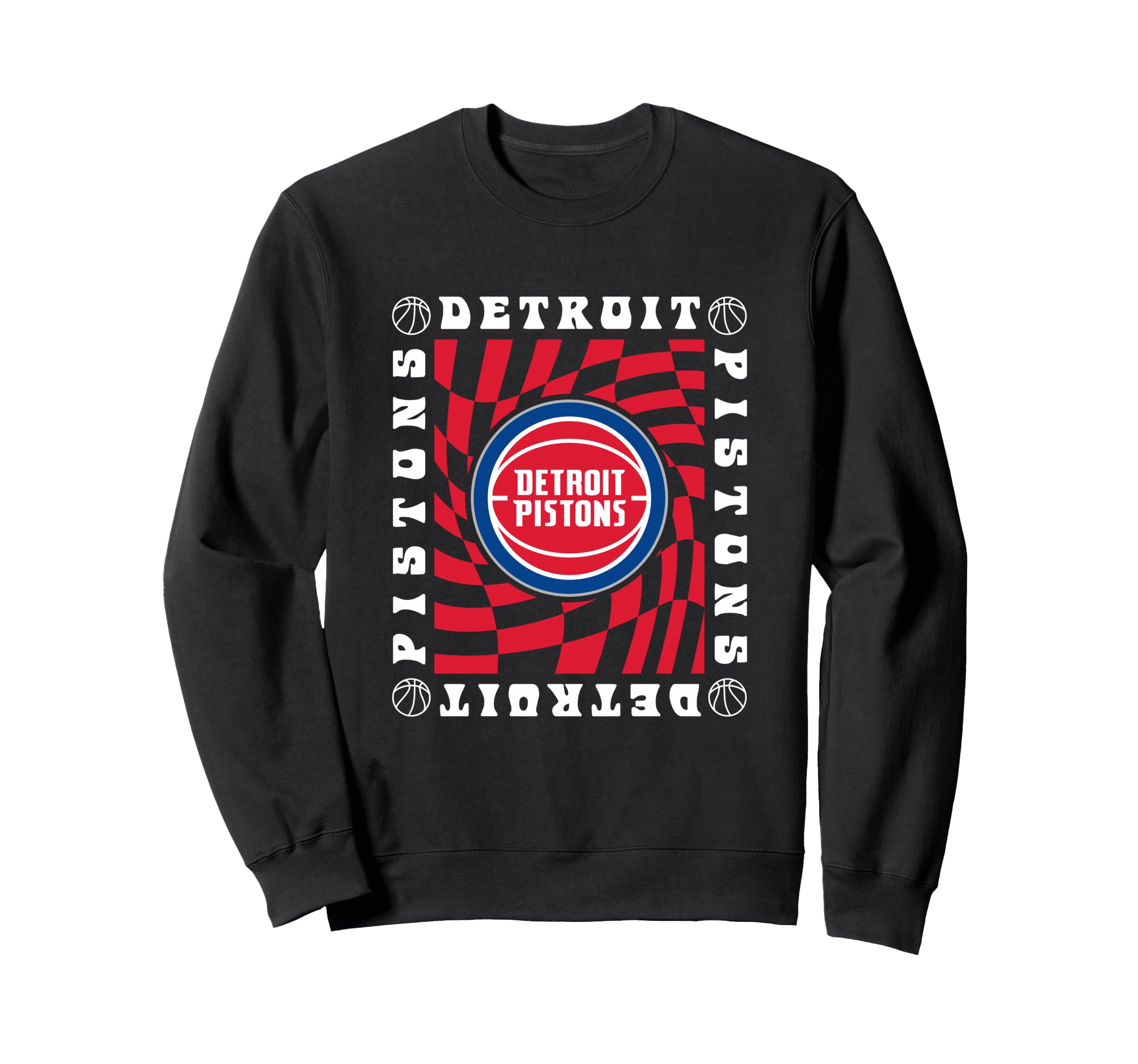 Nba Detroit Pistons Checkerboard Wave Sweatshirt - Custom Art Print Unisex - T-Shirt, Sweatshirt, Hoodie