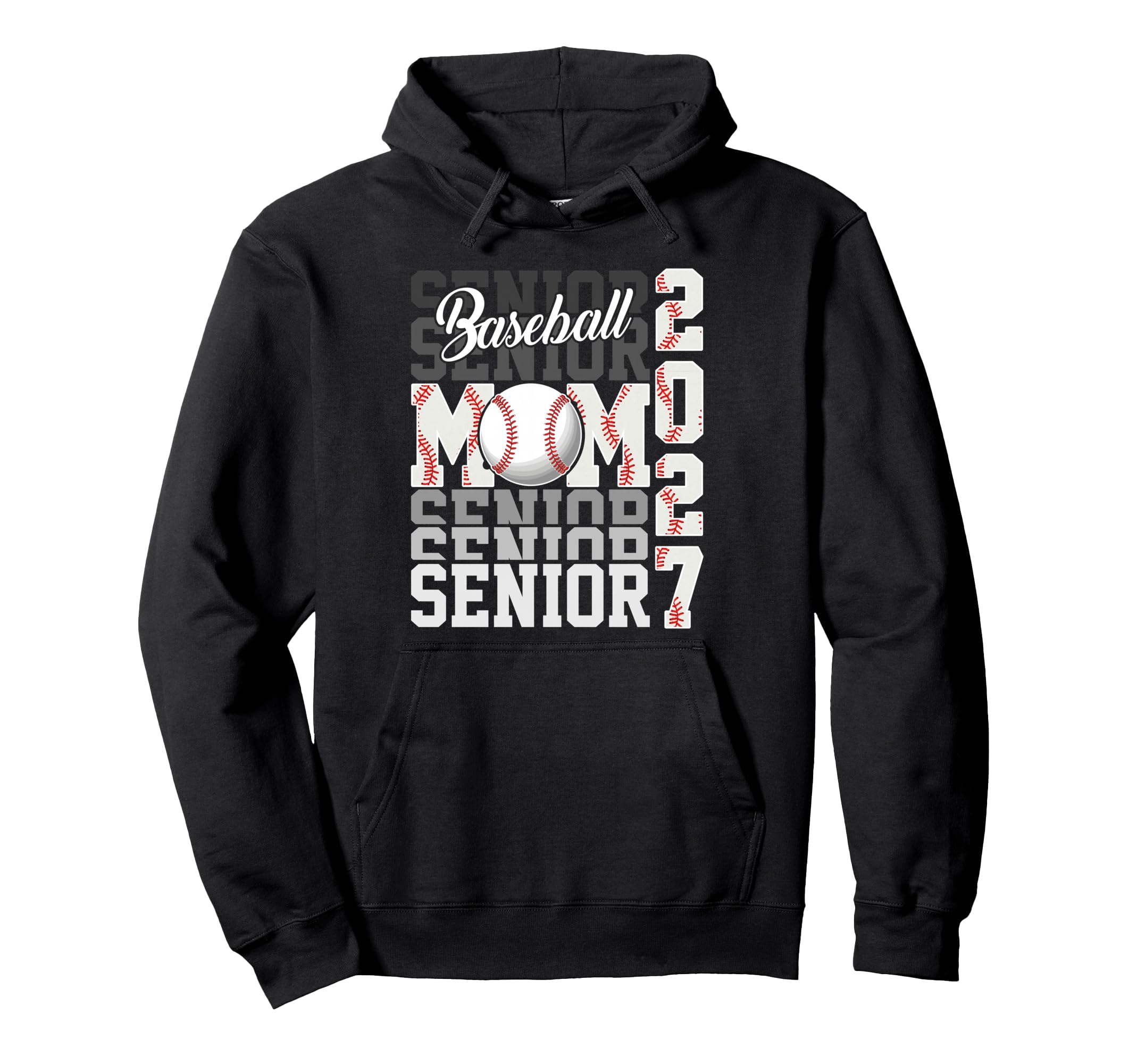 Senior 2027 Baseball Mom Proud Family Hoodie - Streetwear Style for Adults - T-Shirt, Sweatshirt, Hoodie