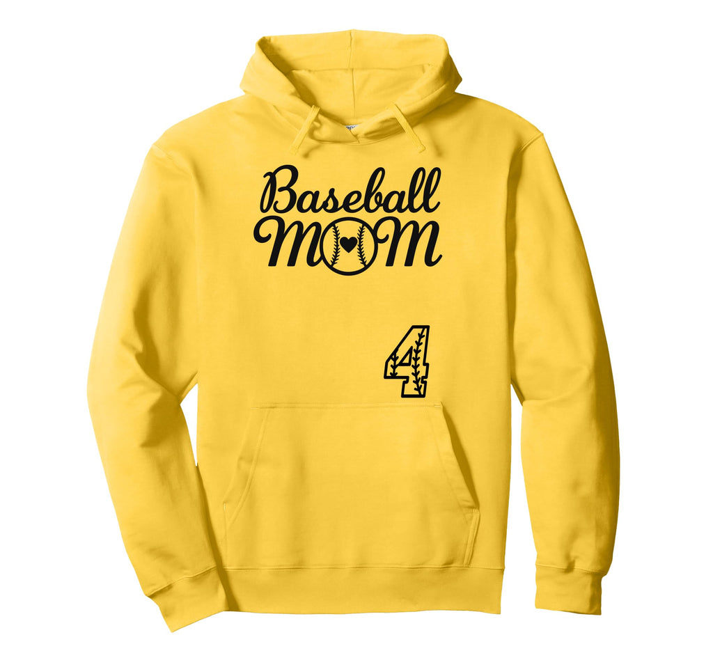 Baseball Mom Jersey 4 Baseball Hoodie - Casual Everyday Wear for Adults - T-Shirt, Sweatshirt, Hoodie