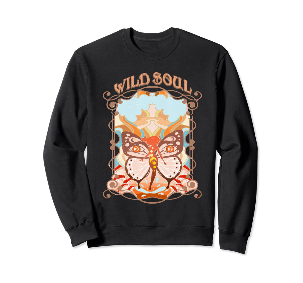 Bohemian Boho Wild Butterfly Mauve Sweatshirt - Graphic Print Unisex - T-Shirt, Sweatshirt, Hoodie