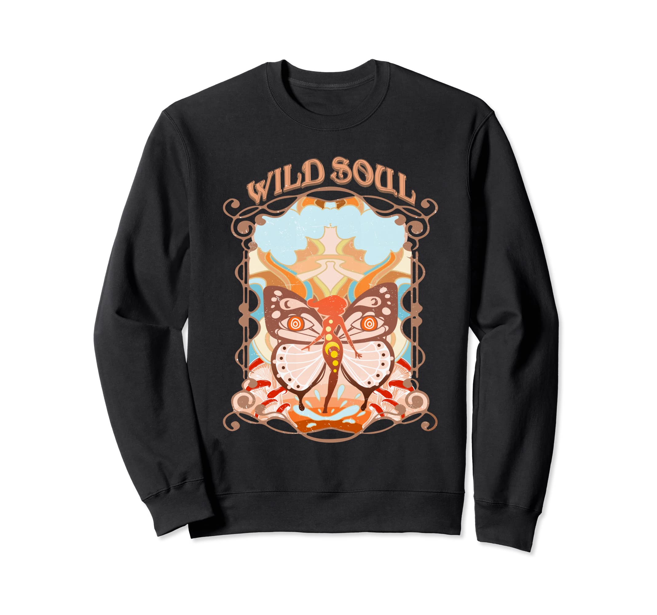 Bohemian Boho Wild Butterfly Mauve Sweatshirt - Graphic Print Unisex - T-Shirt, Sweatshirt, Hoodie