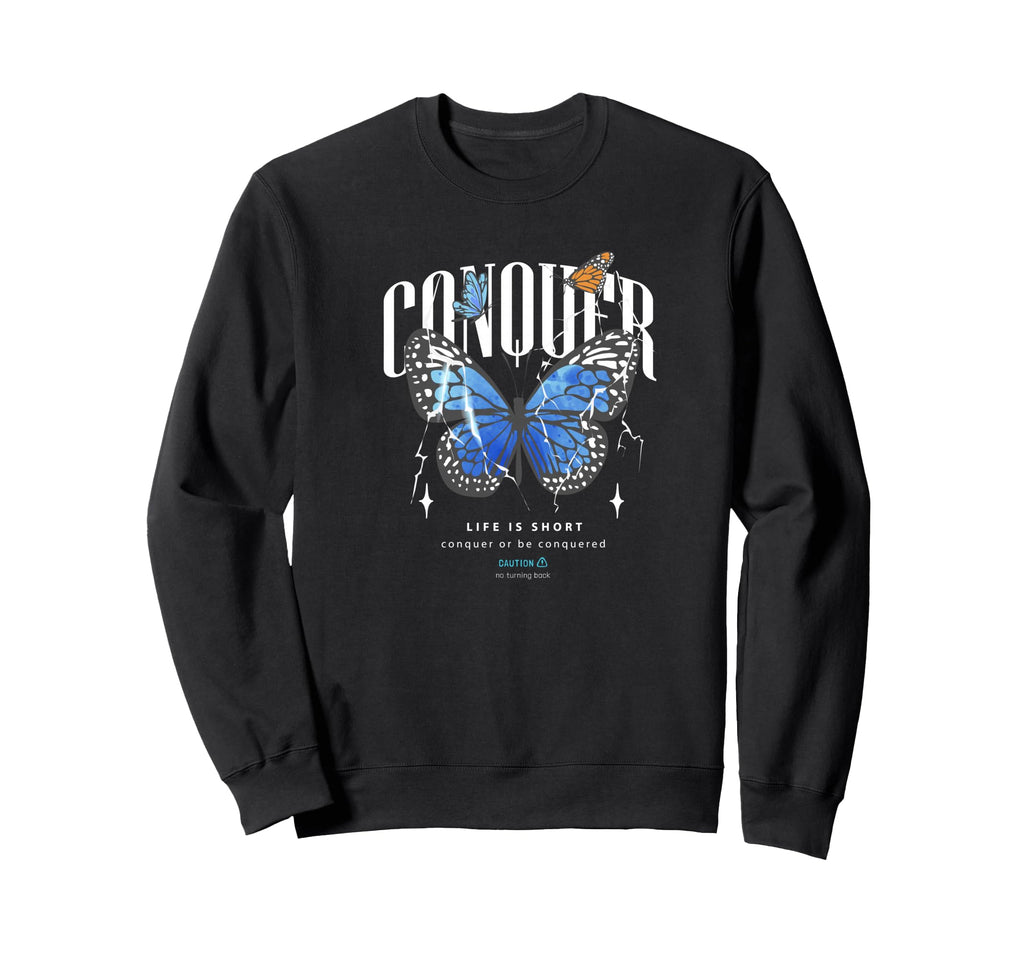 Butterfly Conquer Y2K Grunge Aesthetic Sweatshirt - Streetwear Style Unisex - T-Shirt, Sweatshirt, Hoodie