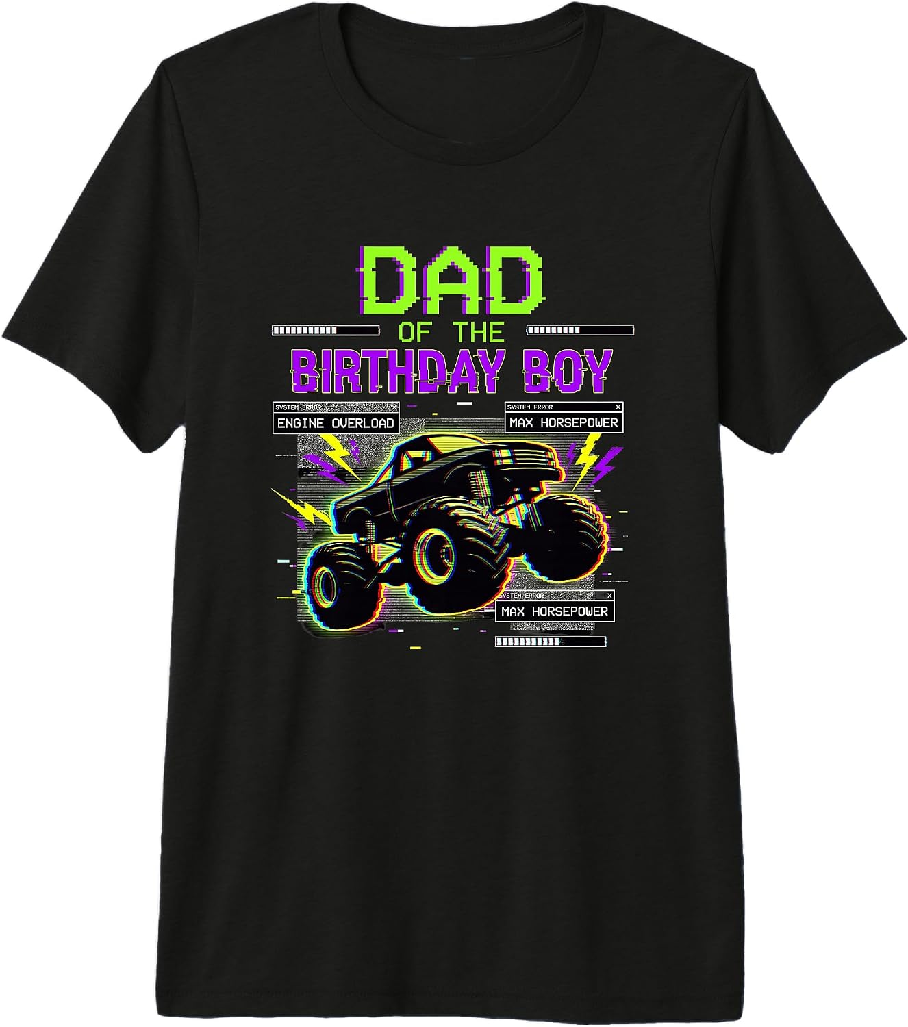 Retro Gamer Dad Lightning Engine Overload Digital - Adult & Kids T-Shirts, Sweatshirts & Hoodies apparel design preview 1