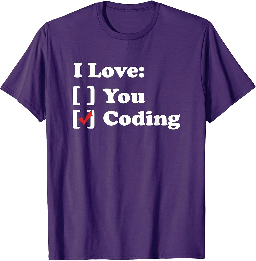 I Love Coding Designs By JAC - Adult & Kids T-Shirts, Sweatshirts & Hoodies apparel design preview 1