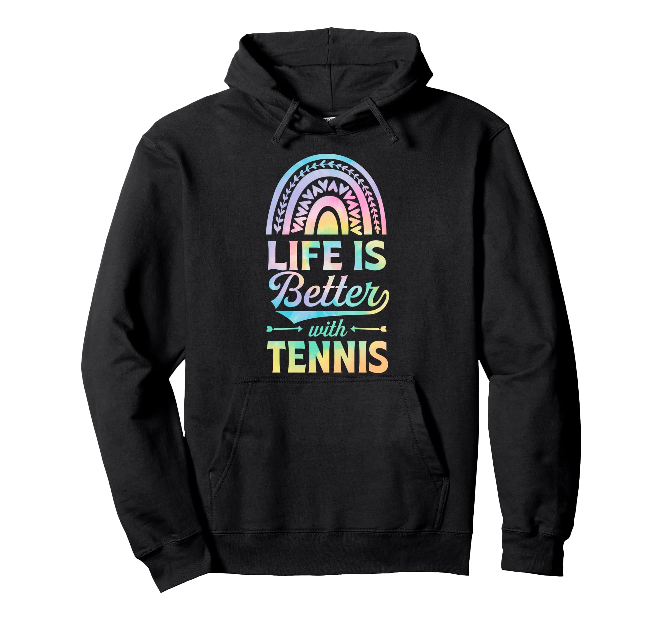 Life Is Better Tennis Bohemian Rainbow Hoodie - Novelty Apparel Men Women - T-Shirt, Sweatshirt, Hoodie