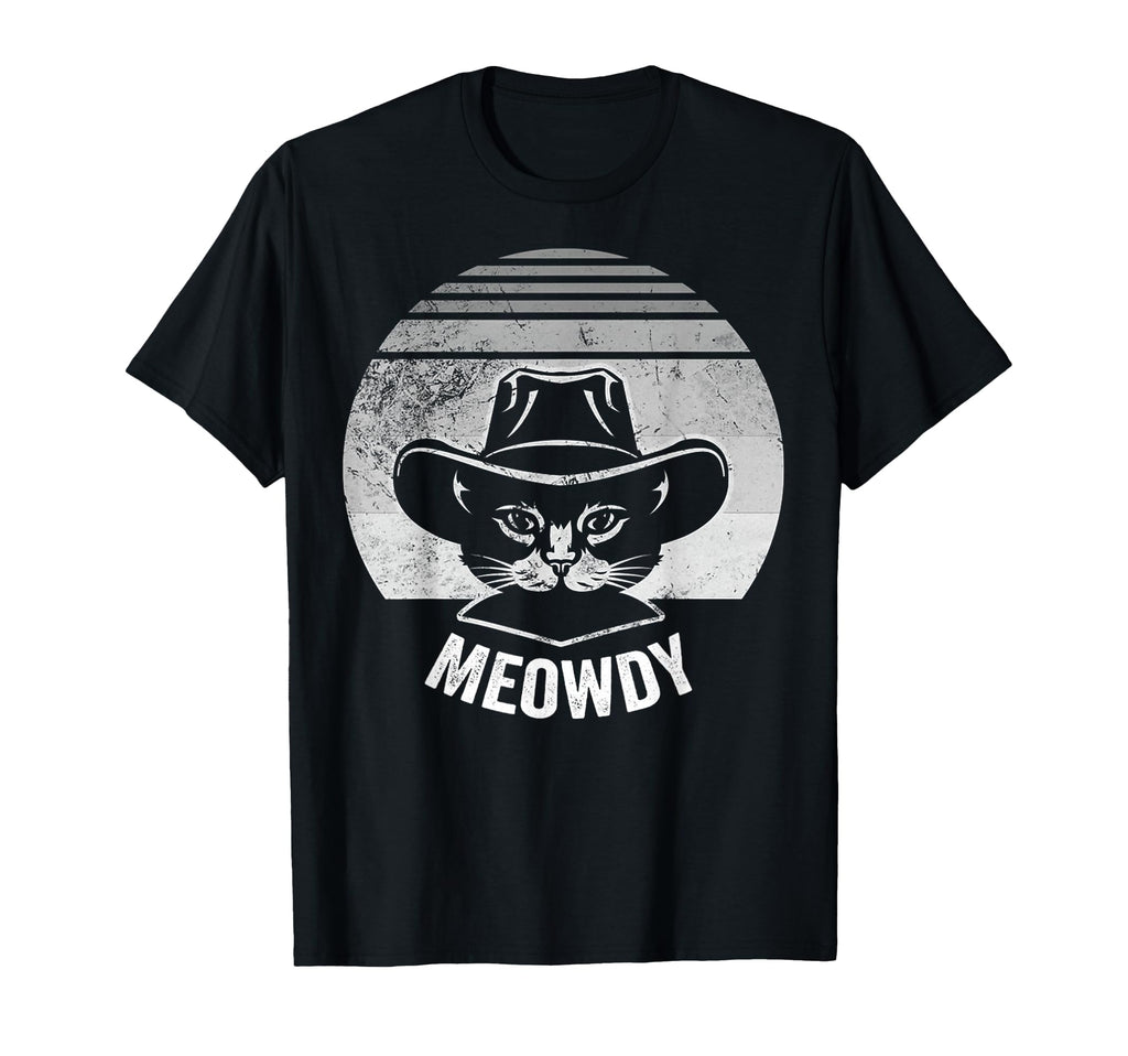 Meowdy Funny Cat Cowboy Western T-Shirt - Casual Everyday Wear for Adults - T-Shirt, Sweatshirt, Hoodie
