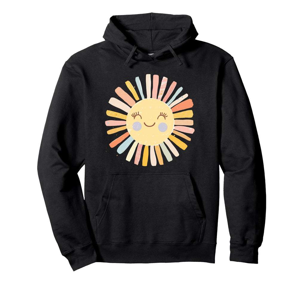 Sun 70S Rainbow Art Boho Boho Sun Hoodie - Fun Novelty Design Men Women - T-Shirt, Sweatshirt, Hoodie