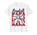 Baseball Mama Coquette Bow Mothers Day T-Shirt - Graphic Print Unisex - T-Shirt, Sweatshirt, Hoodie