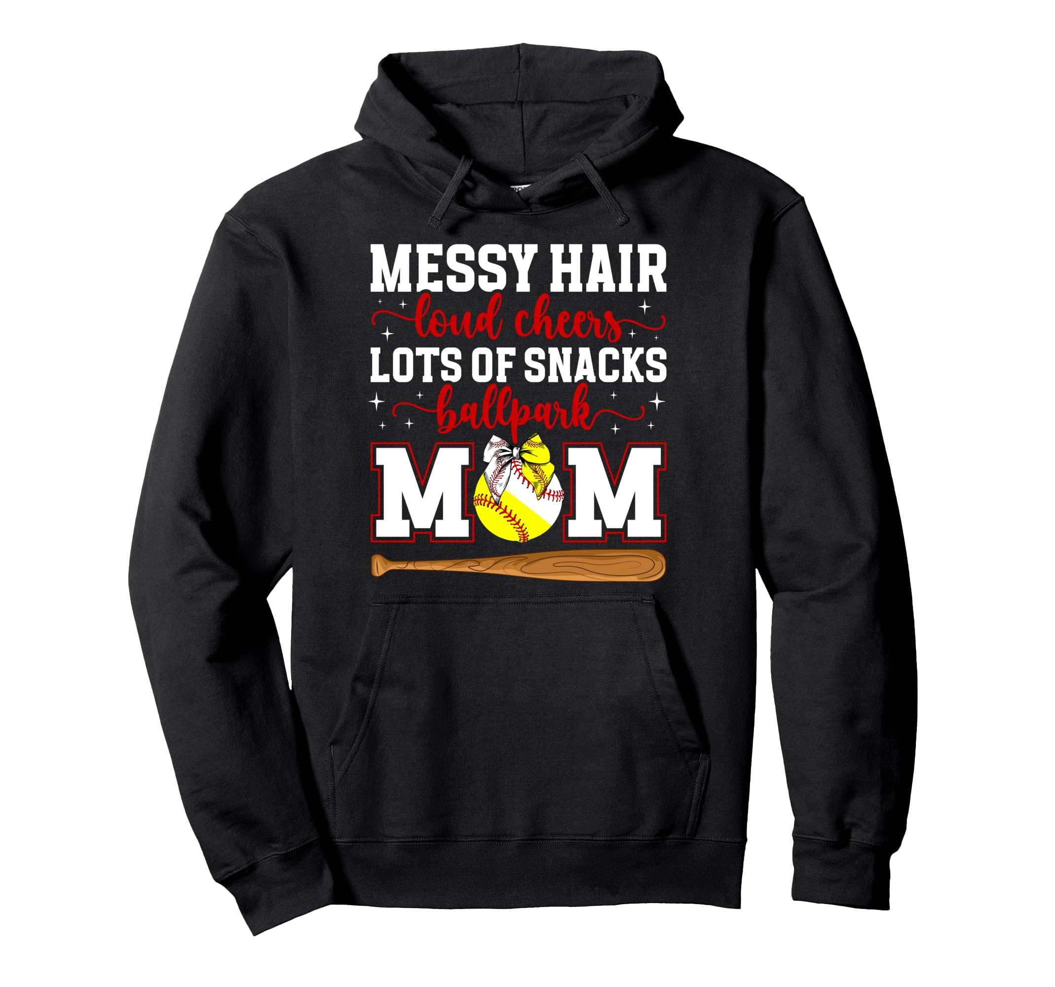 Ballpark Mom Funny Baseball Softball Hoodie - Minimalist Print Men Women - T-Shirt, Sweatshirt, Hoodie