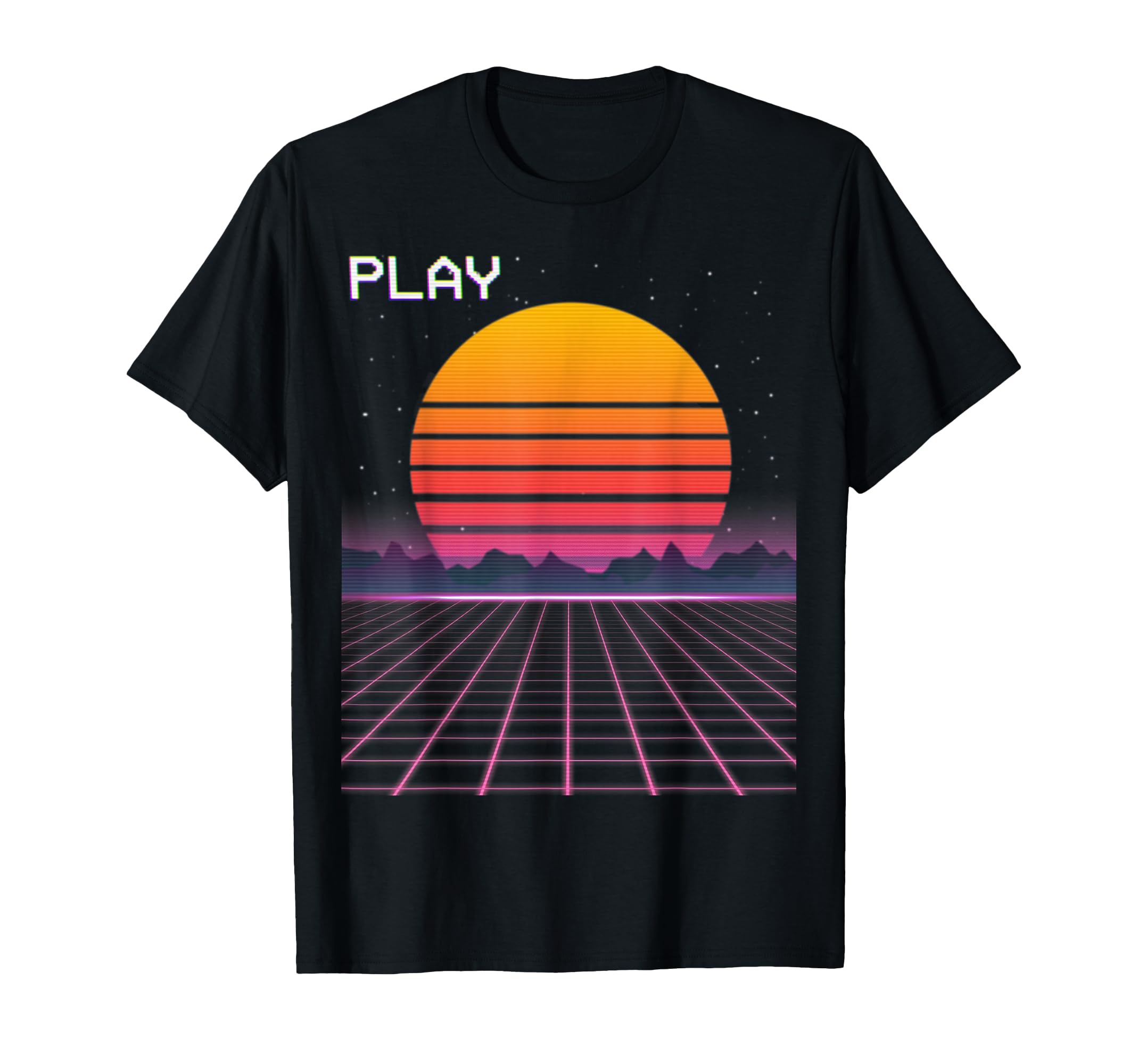80S Grid Sunset Vaporwave Synthwave Outrun T-Shirt - Trendy Graphic Unisex - T-Shirt, Sweatshirt, Hoodie