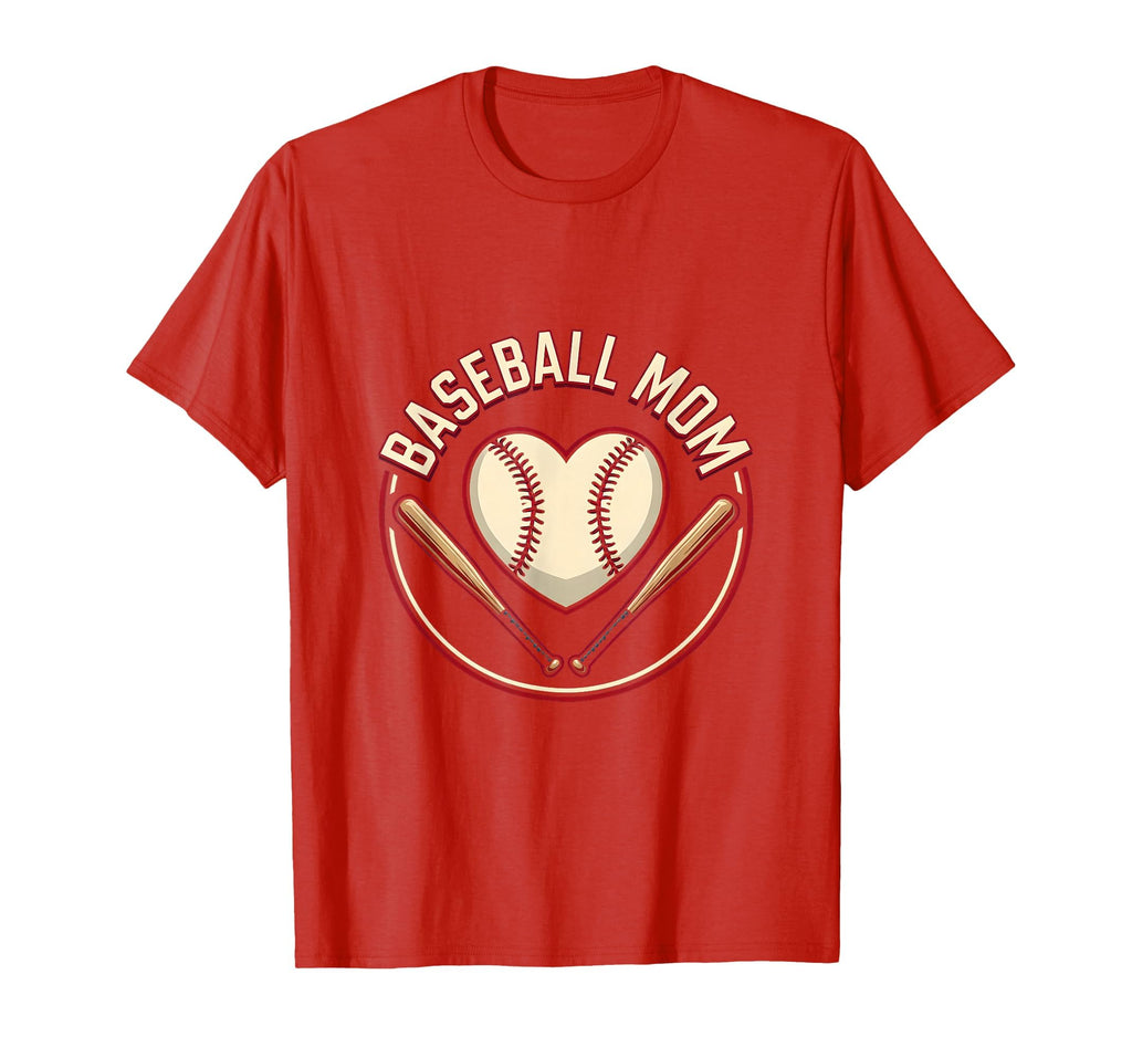 Baseball Mom Heart Proud Sports Parent T-Shirt - Streetwear Style Men Women - T-Shirt, Sweatshirt, Hoodie