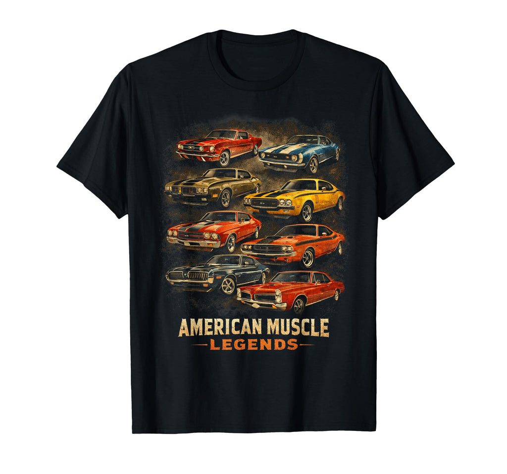 American Muscle Legends Cars T-Shirt - Fun Novelty Design for Adults - T-Shirt, Sweatshirt, Hoodie