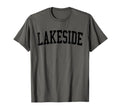Lakeside Fl Distressed Black Varsity T-Shirt - Trendy Graphic for Adults - T-Shirt, Sweatshirt, Hoodie