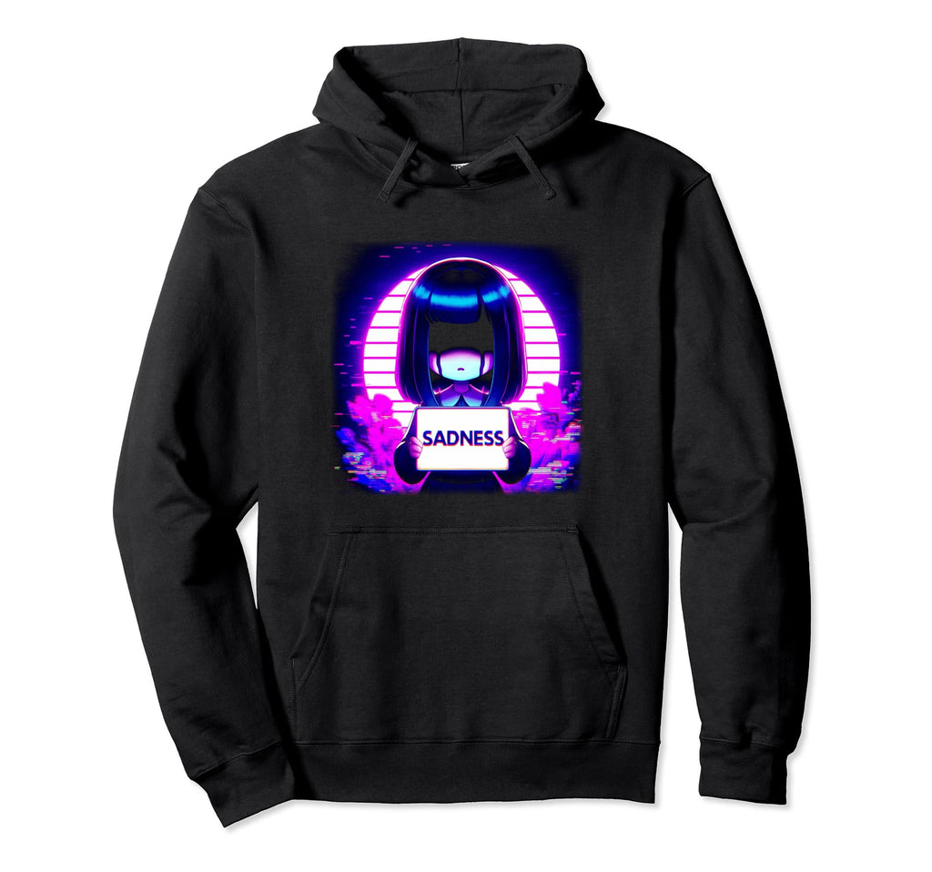 Sad Anime Vaporwave Aesthetic Japanese Hoodie - Unique Graphic for Adults - T-Shirt, Sweatshirt, Hoodie